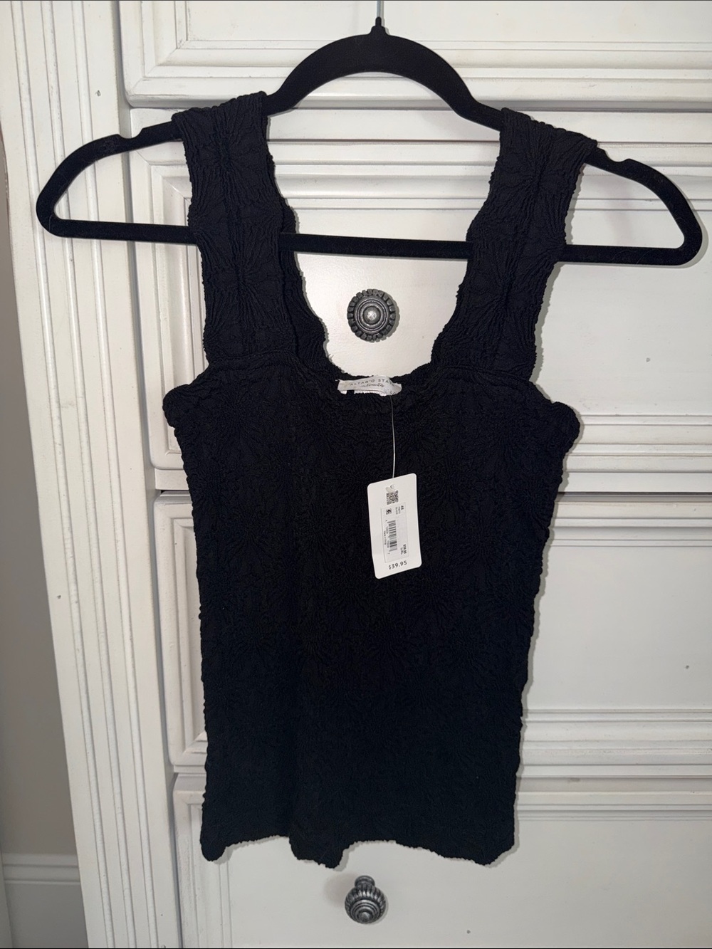 Altar'd State Black Smocked Tank with Wide Straps